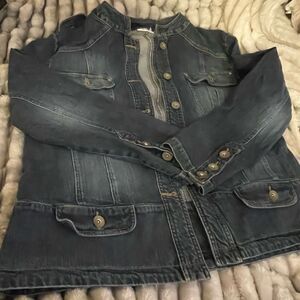 Vintage denim jean y2k ms lee jacket/coat plus size 2xl/3xl